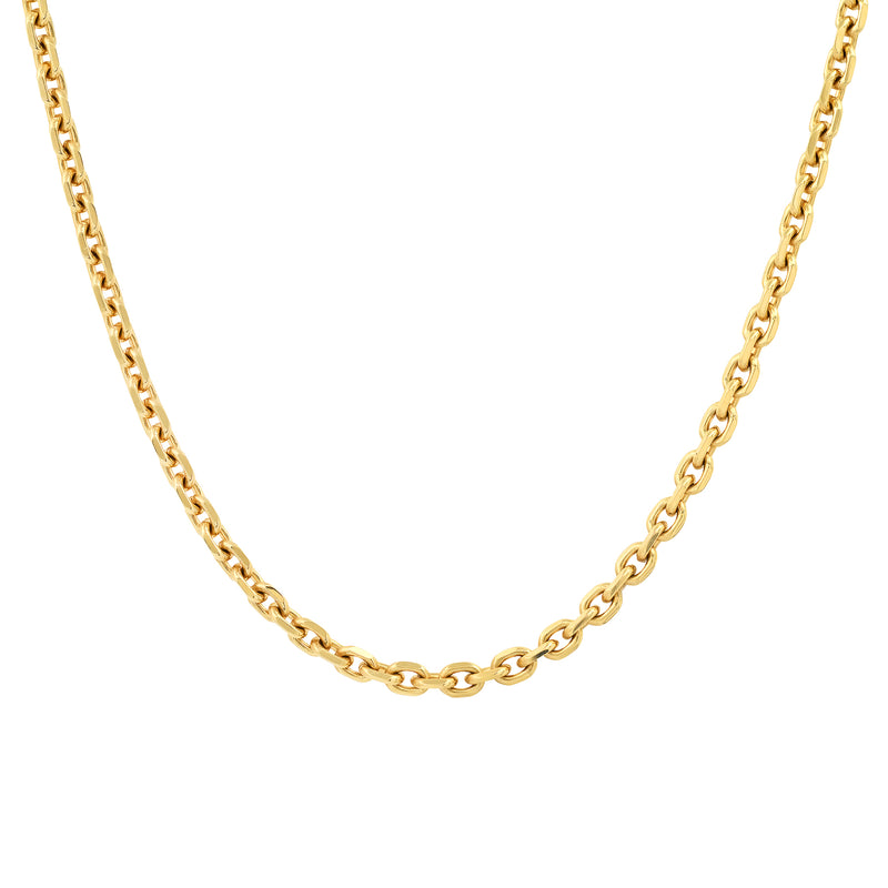 SMALL THICK TIGHT LINK CHAIN, 14KT GOLD