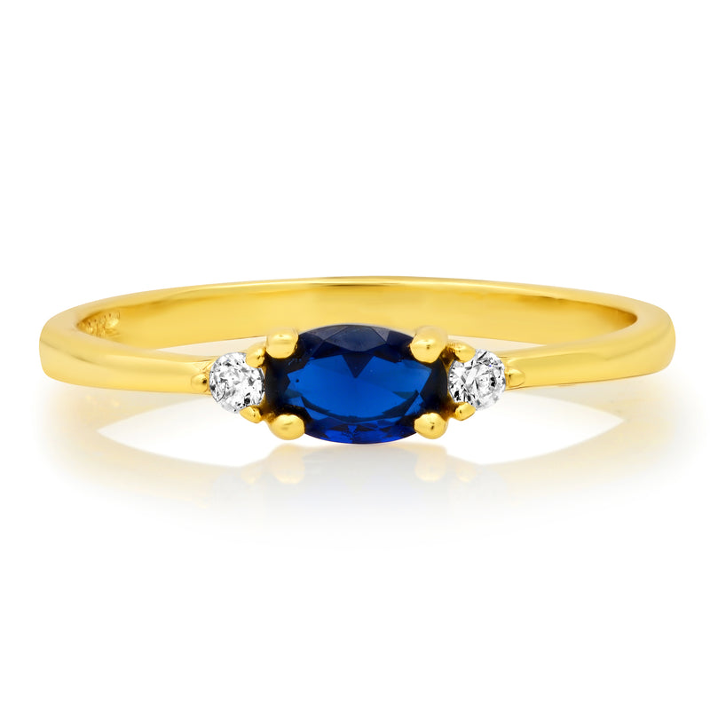 BLUE OVAL RING, GOLD