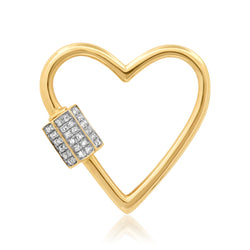 DIAMOND BARREL HEART ENHANCER, 14kt GOLD