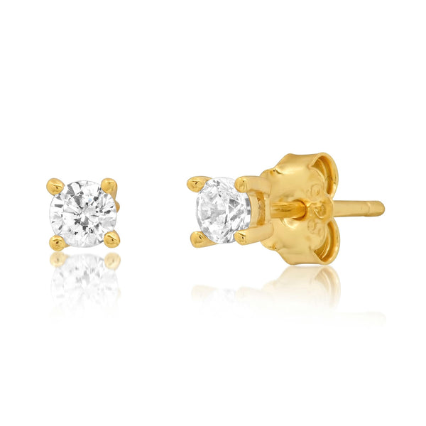 3 MM SOLITAIRE STUD, GOLD