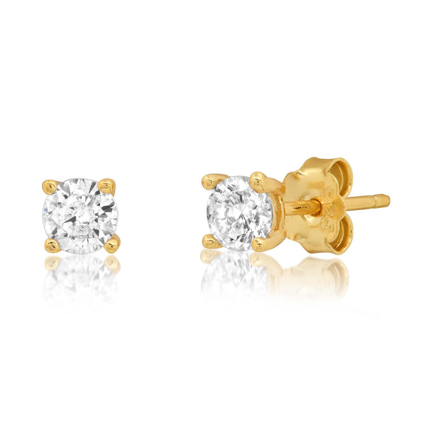 4 MM SOLITAIRE STUD, GOLD