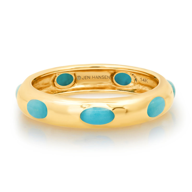 TURQUOISE STATEMENT RING, 14kt GOLD