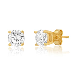6 MM SOLITAIRE STUD, GOLD