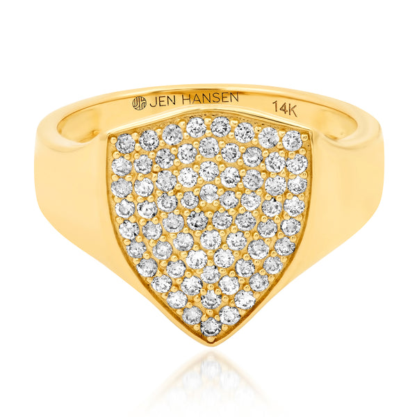 SHIELD OF HONOR DIAMOND RING, 14kt GOLD