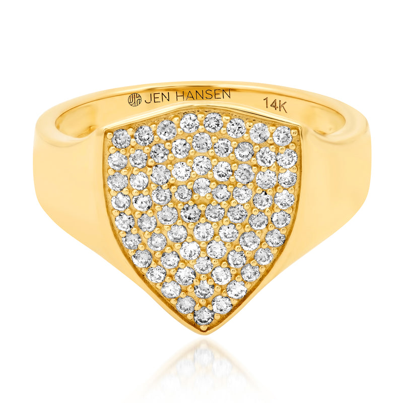 SHIELD OF HONOR DIAMOND RING, 14kt GOLD