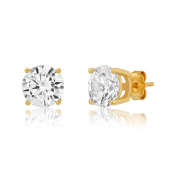 7 MM SOLITAIRE STUD, GOLD