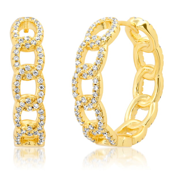 CHAIN HOOPS, GOLD