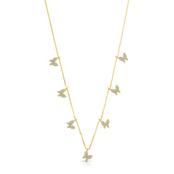 NEW BEGINNINGS BUTTERFLY DANGLE NECKLACE, GOLD