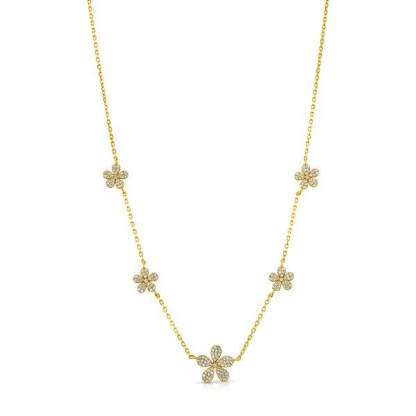 SWEET DAISY DANGLE NECKLACE, GOLD