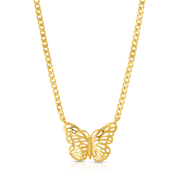 GOLD 80'S BUTTERFLY NECKLACE – JEN HANSEN