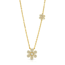 DOUBLE SWEET DAISY NECKLACE, GOLD