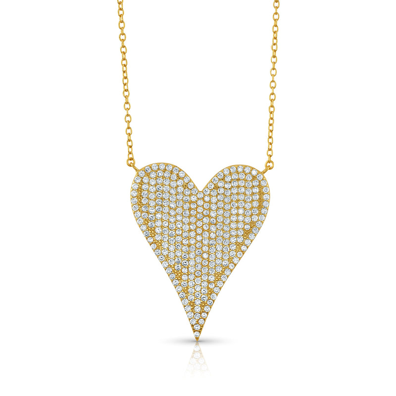 MY ENTIRE HEART CZ NECKLACE, GOLD