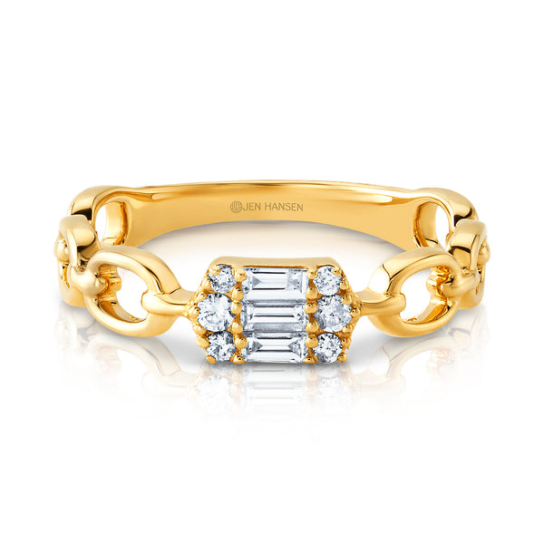 Elegant diamond baguette ring, 14kt gold