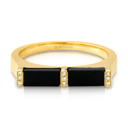 Diamond Black Onyx Ring, 14kt Gold