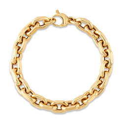 Faceted oval link bracelet, 14kt gold