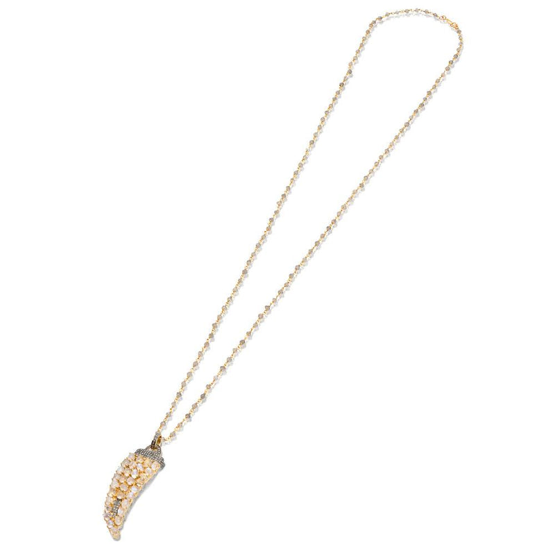 Diamond Horn Necklace, long, Opal.jpg