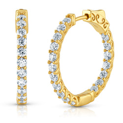 2MM CZ SMALL ROUND HOOPS, GOLD