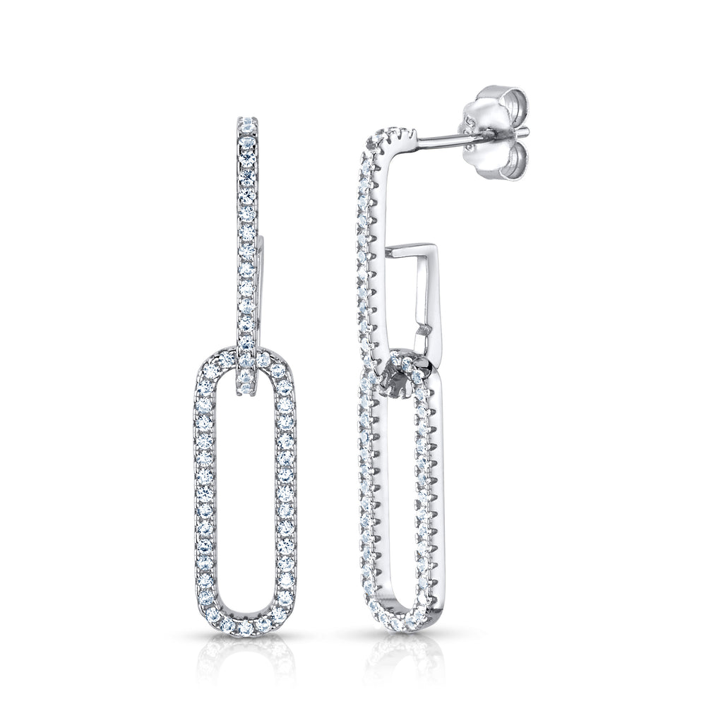 LARGE WHITE CZ CARABINER PAPERCLIP CHAIN, SILVER ON SILVER – JEN HANSEN