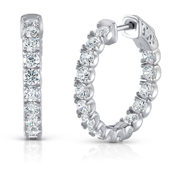 3MM CZ SMALL HOOPS, SILVER