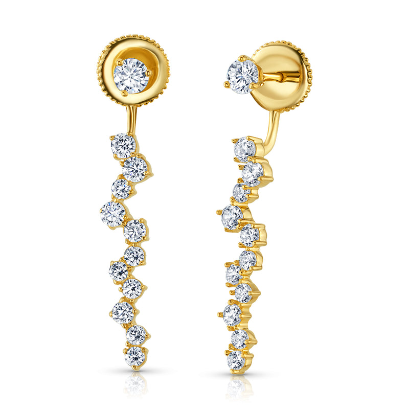 22 Kt Fancy Gold Earrings - ErGt25094 - 22Kt Gold earrings are designed in  a clip on style with screw back post with frost finish and hangin