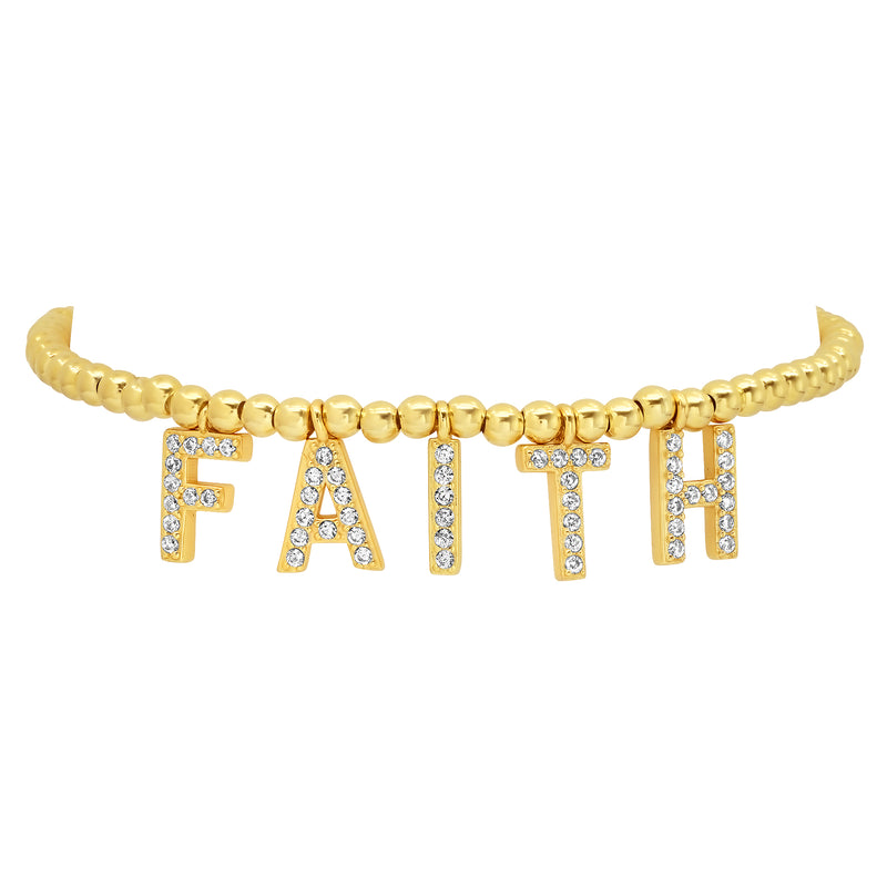 FAITH STRETCH BRACELET, GOLD