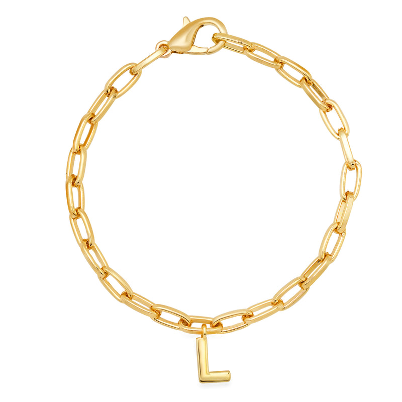Dainty Initial Bracelet 14K Gold - 3 Letters | LeMel – LeMel