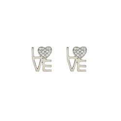 LOVE SQUARED EARRING, SILVER