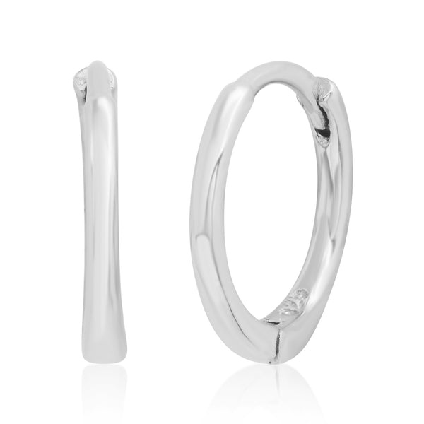 SMALL SOLID HOOPS, SILVER
