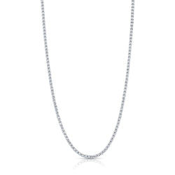 2MM TENNIS NECKLACE, SILVER
