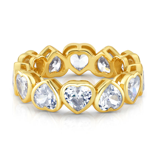 CZ HEART RING, GOLD