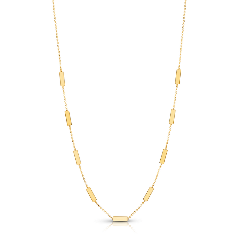 9 STATION CHAIN, 14KT GOLD