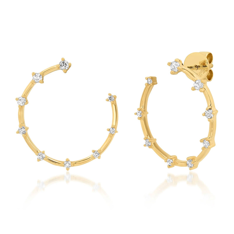 SMALL STUDDED HOOPS, GOLD