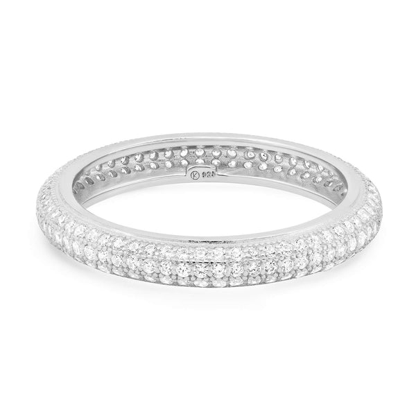 TRIPLE ROW PAVE ETERNITY RING, SILVER