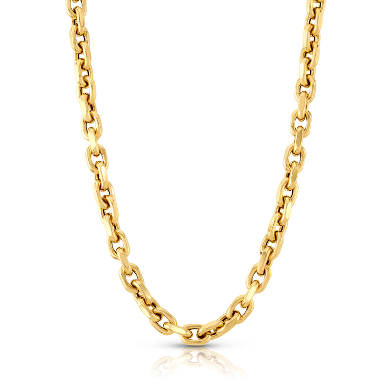 FACETED OVAL LINK CHAIN 16", 14kt Gold