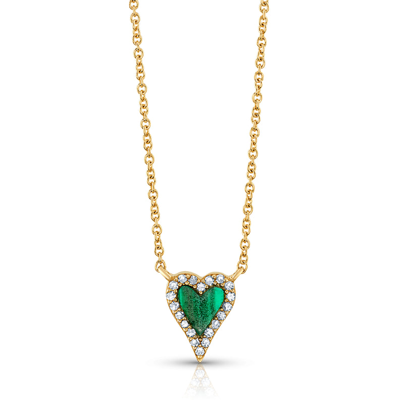 14k Yellow Gold and Diamond Malachite Heart Necklace – Andrea Groussman  Fine Jewelry