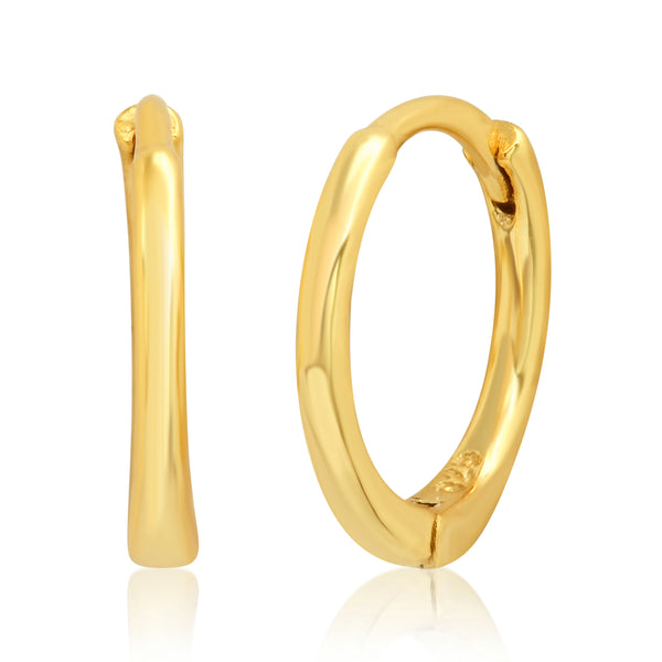 SMALL SOLID HOOPS, GOLD