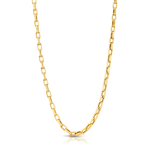 RECTANGLE BOX CHAIN 16", 14kt Gold
