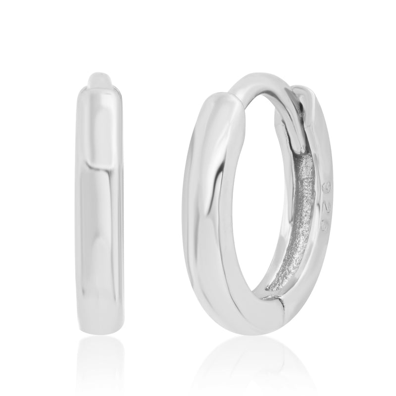 EXTRA SMALL SOLID HOOPS, SILVER