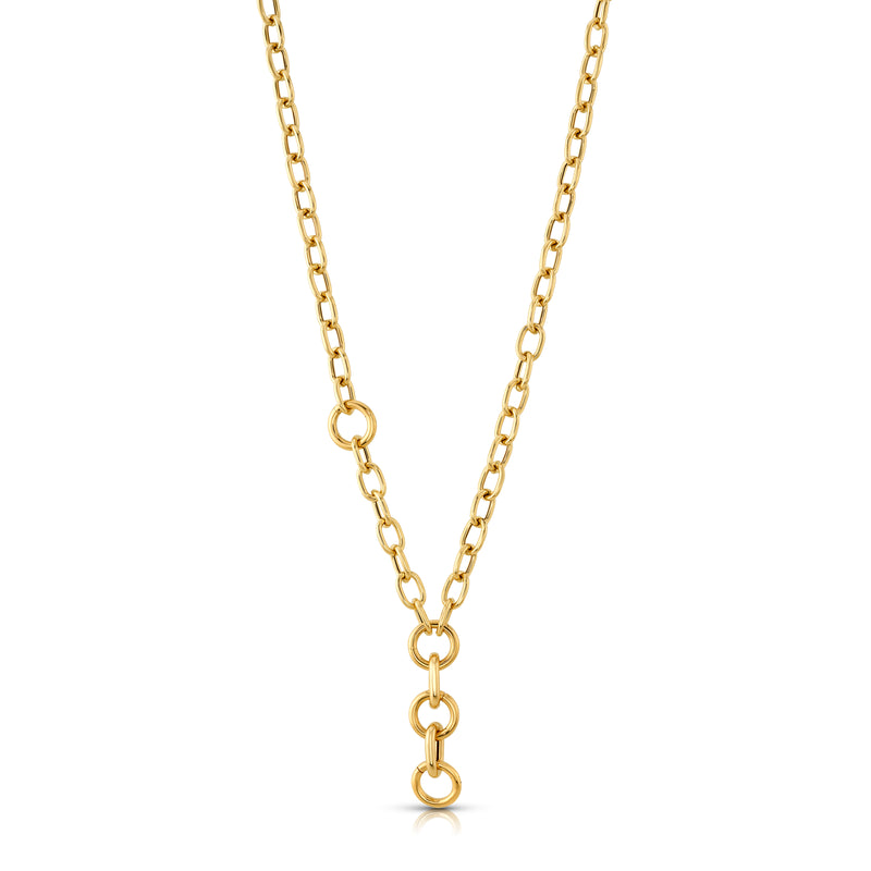 SMALL OVAL LINK CHAIN W/ 4 CONNECTORS, 14kt Gold