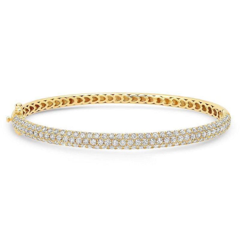 Vintage 20.40ctw Round Cut Diamond Encrusted 14k White Gold Bangle Bracelet  For Sale at 1stDibs | diamond encrusted bracelet